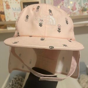 The North Face pink with flowers sun protection hat - size 6-24mo